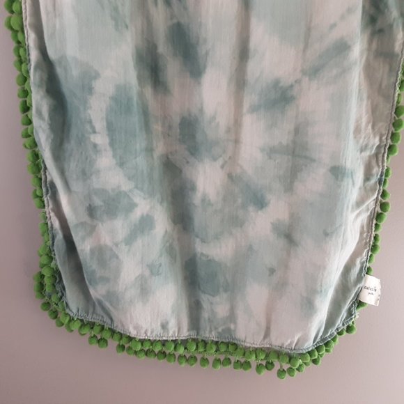 Natural Life Cotton Tie Dye Pom Pom Oblong Scarf - Picture 3 of 10